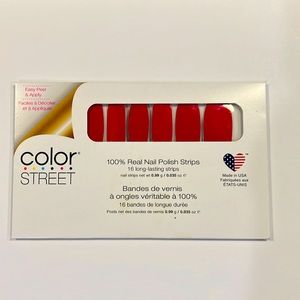 Color Street Nail Strips Beijing Beauty Red Polish Classic Creme Finish